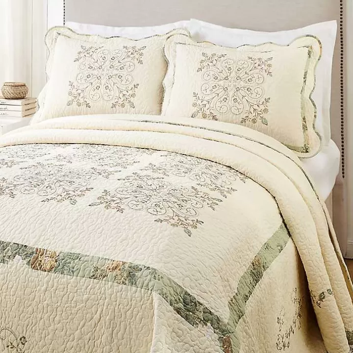 Sale Cream Vintage Treasure King Bedspread Bedspreads & Coverlets