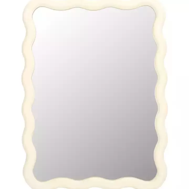 Clearance Cream Wavy Izara Wall Mirror Decorative Mirrors