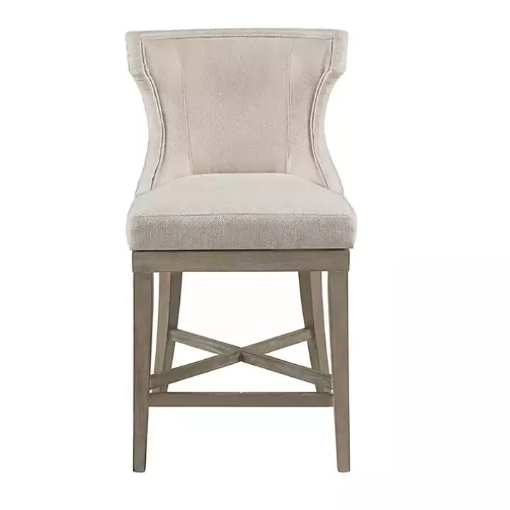 Online Cream Wingback Swivel Seat Counter Stool Bar Stools & Counter Height Stools