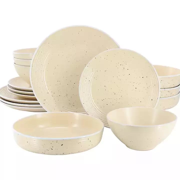 Clearance Cream Emilia Stoneware 16pc. Dinnerware Set Dinnerware