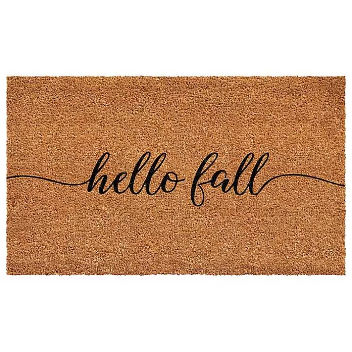 Fashion Cursive Hello Fall Coir Doormat, 24x48 Doormats