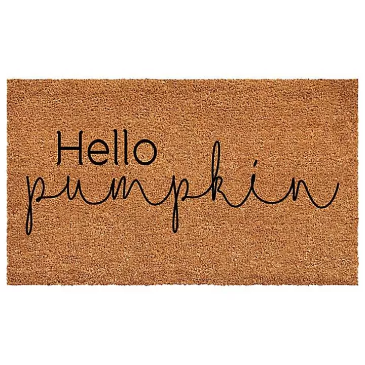 Cheap Cursive Hello Pumpkin Fall Coir Doormat Doormats