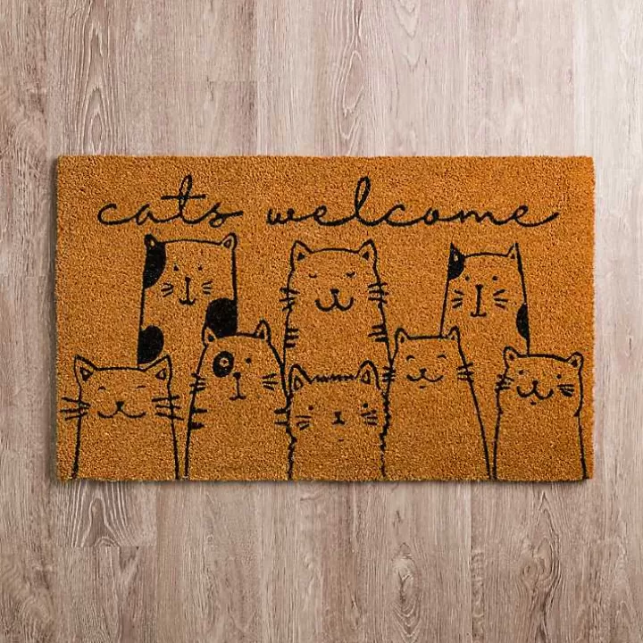 Flash Sale Cute Cats Welcome Doormat Doormats