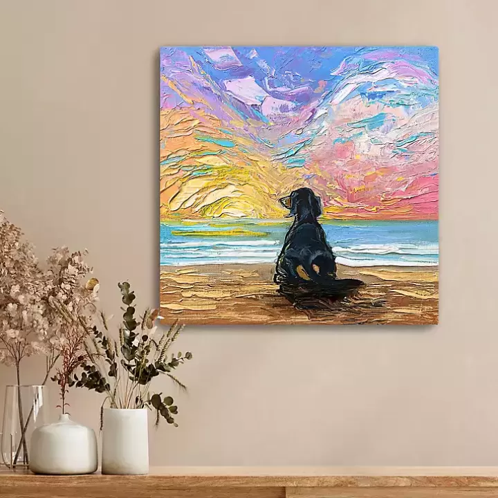 Cheap Dachshund Beach Days Canvas Art Print Canvas Art