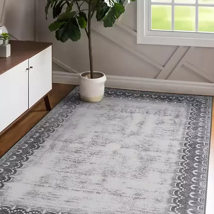 Online Dardon Bordered Washable Area Rug, 5x7 Area Rugs