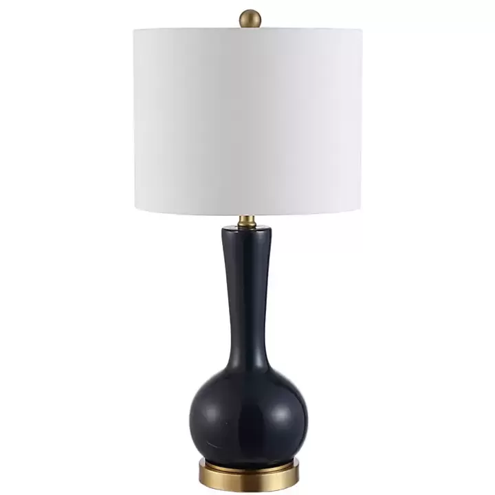 Sale Dark Blue Glass Gaetna Table Lamp Table Lamps