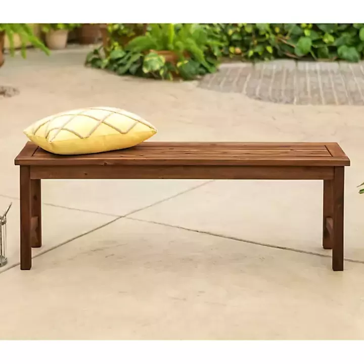 Online Dark Acacia Wood Outdoor Bench Outdoor Seating