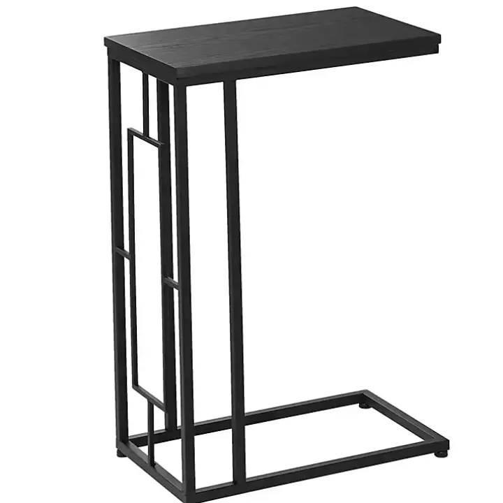 Online Dark Metal C-Shaped Accent Table Accent & End Tables