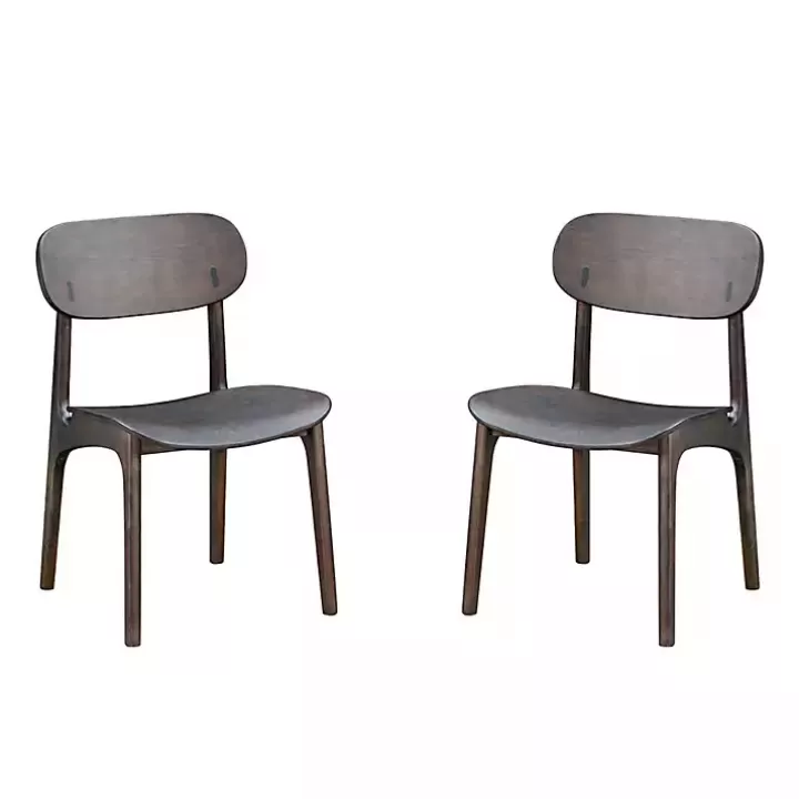 Discount Dark Mid-Century Modern Chairs, Set of 2 Dining Chairs