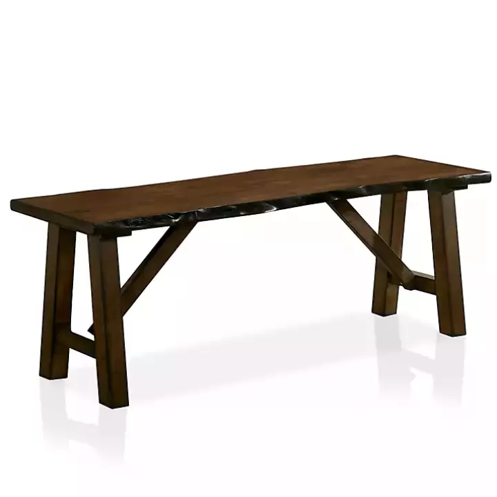 Discount Dark Wood Live Edge Bench Benches & Ottomans