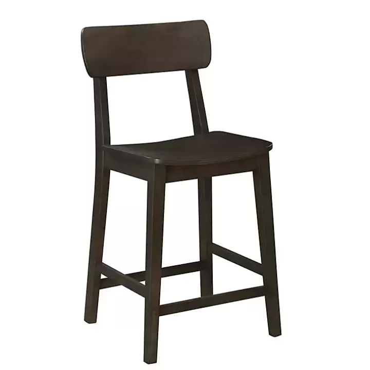 Fashion Dark Wood Open Back Counter Stool Bar Stools & Counter Height Stools