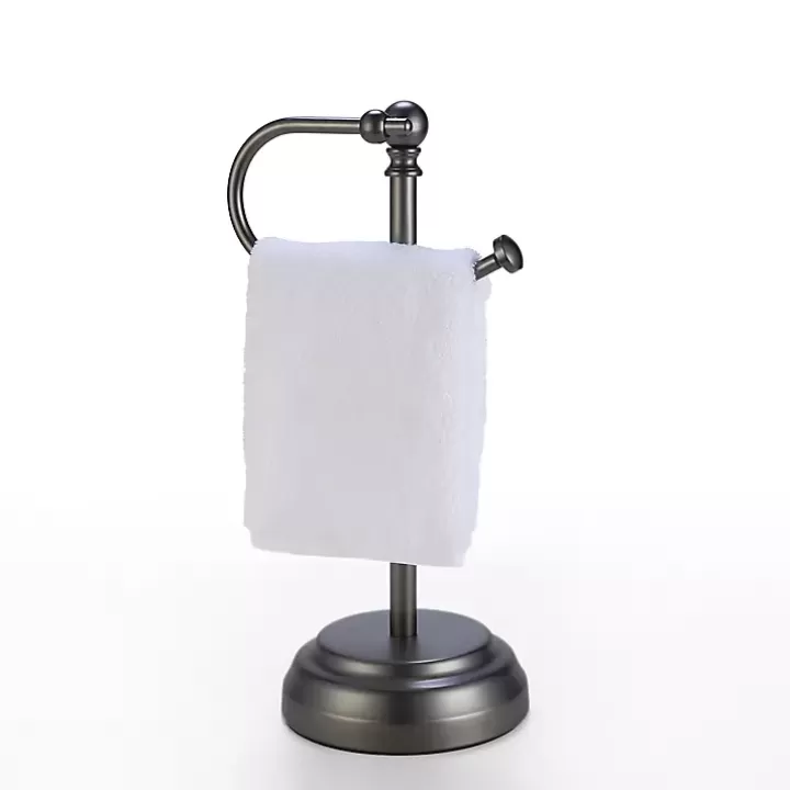 Online Dark Chrome Hook Countertop Towel Holder Bathroom Accessories