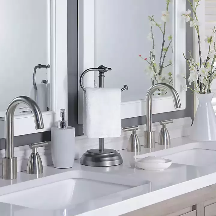 Online Dark Chrome Hook Countertop Towel Holder Bathroom Accessories