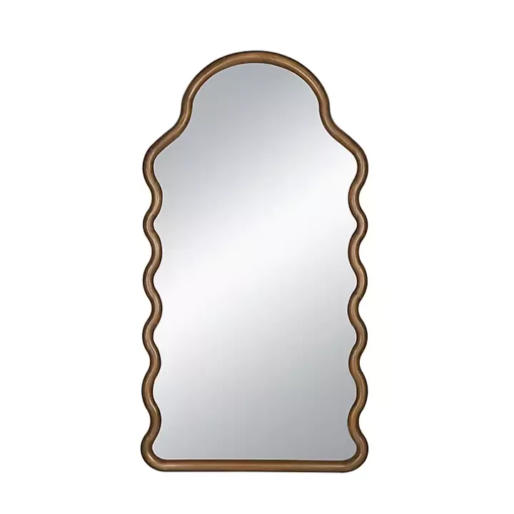 Outlet Dark Gold Arched Wavy Wall Mirror Decorative Mirrors