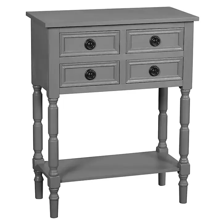 Outlet Dark Wood 4-Drawer Barrett Console Table Console Tables