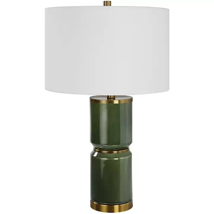 Outlet Dark Green and Gold Eva Table Lamp Table Lamps