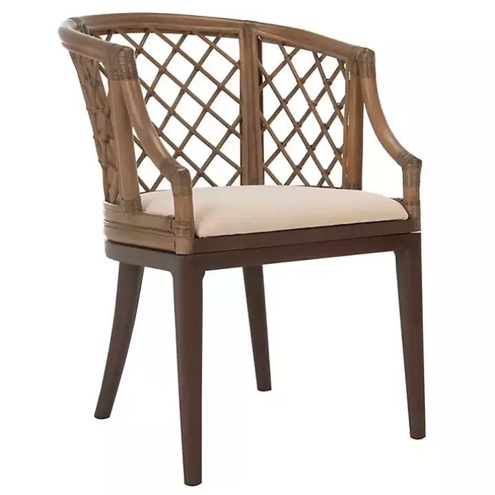 Shop Dark Rattan Curved Back Carlotta Accent Chair Accent Chairs