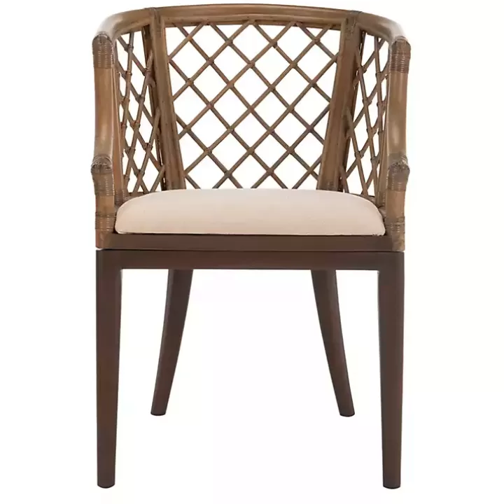 Shop Dark Rattan Curved Back Carlotta Accent Chair Accent Chairs