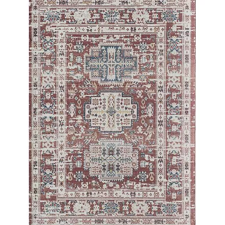 Best Dark Terra Cotta Borde Area Rug, 8x10 Area Rugs