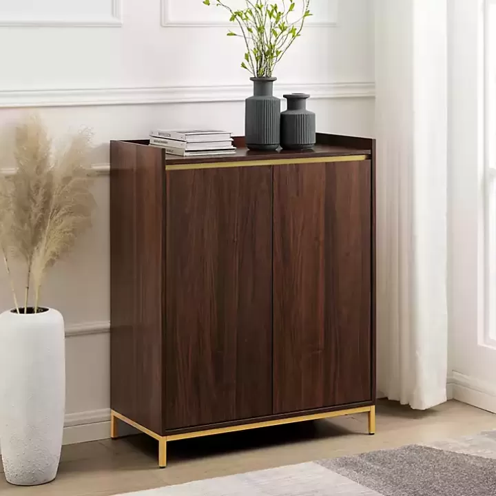 Best Sale Dark Walnut Capri 6-Bottle Cubby Cabinet Cabinets & Sideboards