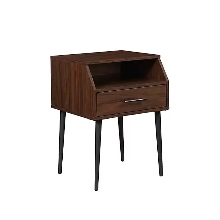 Flash Sale Dark Walnut Open Storage Accent Table Accent & End Tables