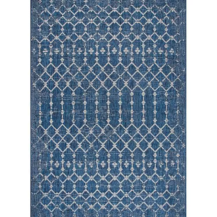 Store Davon Blue Moroccan Trellis Outdoor Rug, 8x10 Outdoor Rugs