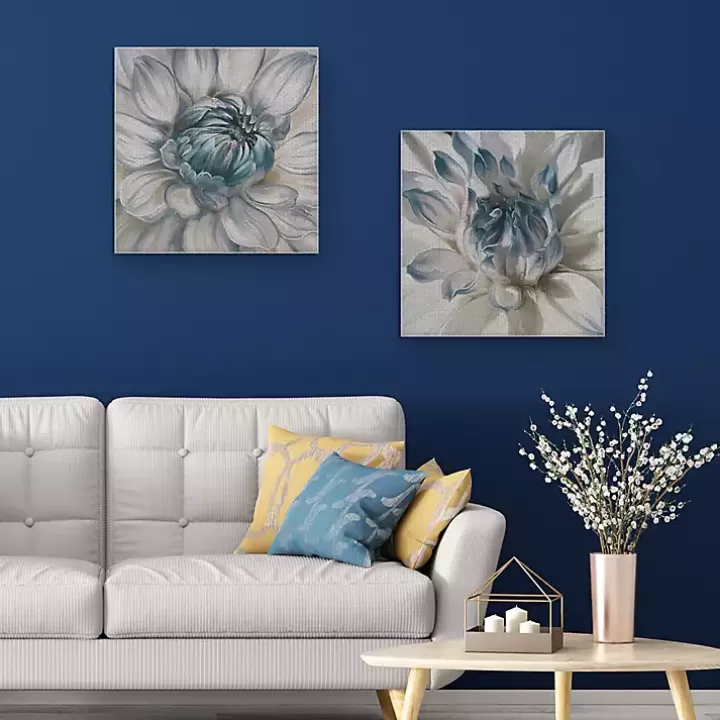 Online Daytime Blue Dahlia Canvas Art Prints, Set of 2 Canvas Art