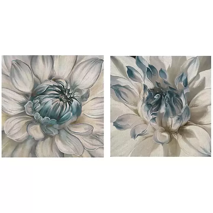 Online Daytime Blue Dahlia Canvas Art Prints, Set of 2 Canvas Art