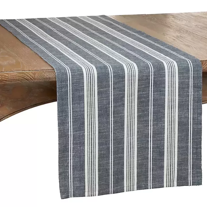 Shop Deep Blue Thin Striped Table Runner Table Linens