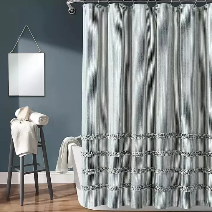 Clearance Denim Vintage Stripe Shower Curtain Shower Curtains