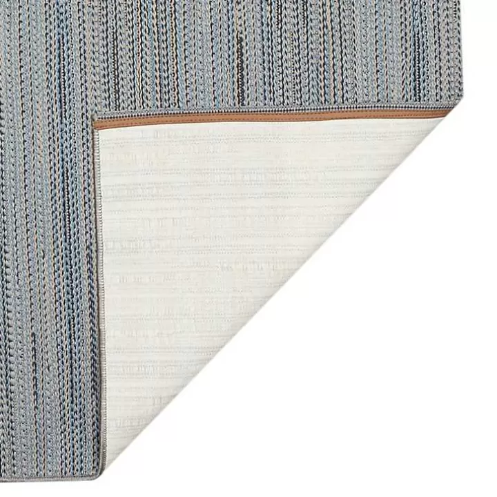 Cheap Denim Woven Lines Indoor/Outdoor Runner, 1x4 Outdoor Rugs