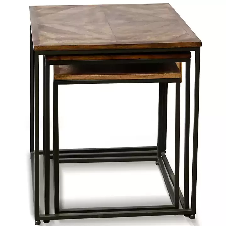 Flash Sale Diamond Wood Top Nesting Accent Tables, Set of 3 Accent & End Tables