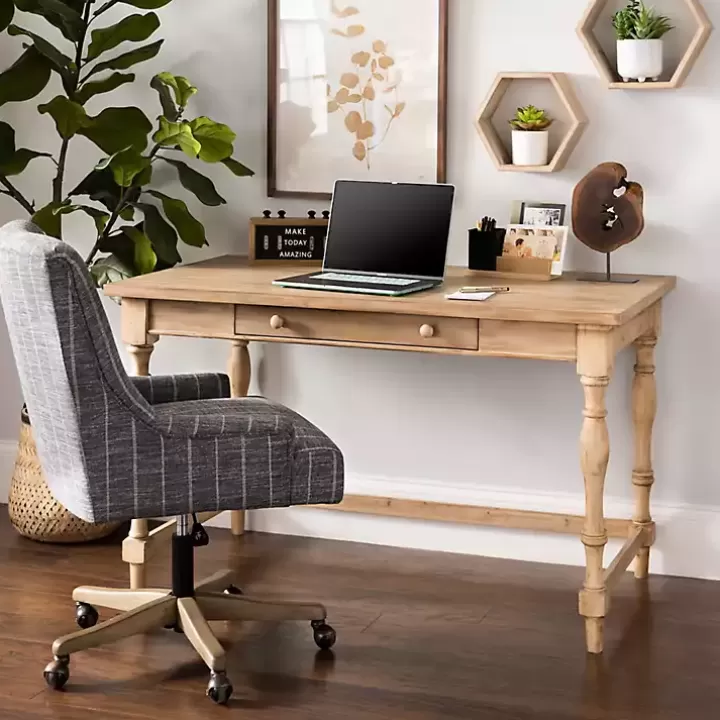 Hot Diane Spindle Leg Blond Wood Desk Office Furniture