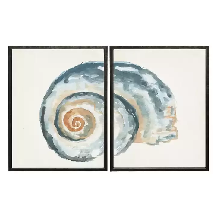 Outlet Diptych Shell Framed Art Print, Set of 2 Framed Art