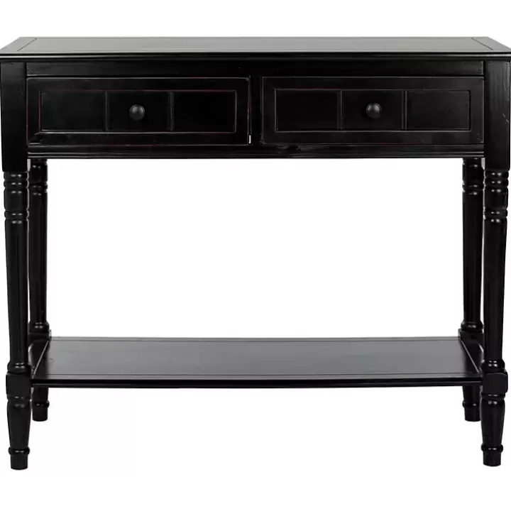 Fashion Distressed Wood 2-Drawer Console Table Console Tables