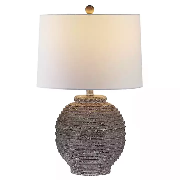 Store Distressed Charcoal Textured Resin Table Lamp Table Lamps