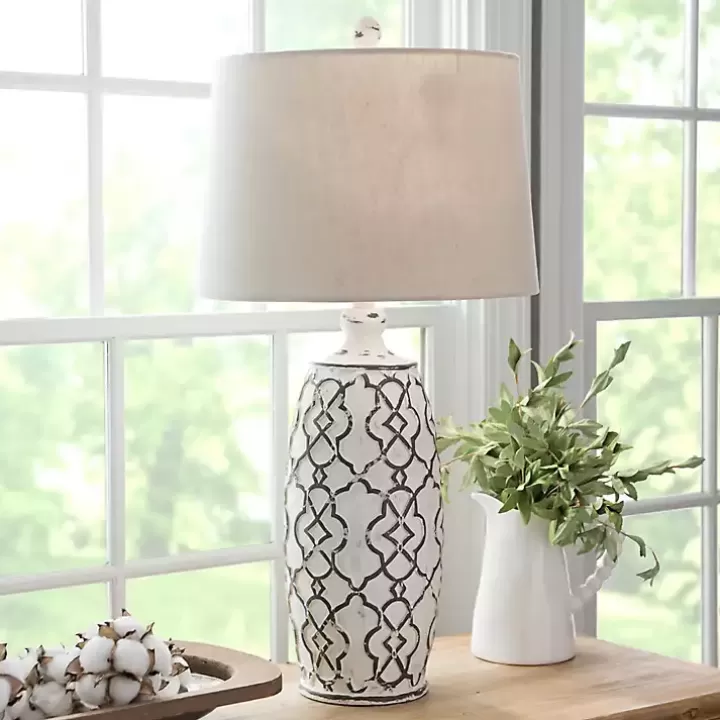 Cheap Distressed Cream Lilly Table Lamp Table Lamps