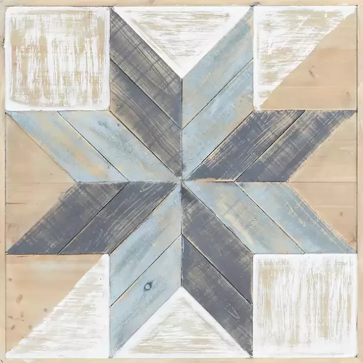 Store Distressed White and Blue Farm Star Wall Plaque Wall Plaques