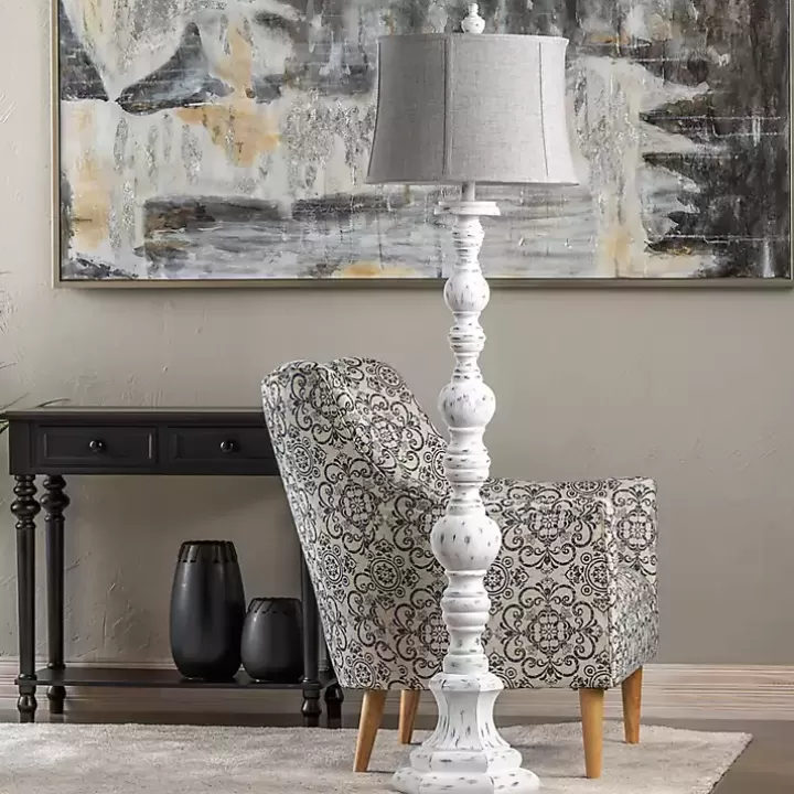 Shop Distressed White Floor Lamp Floor Lamps