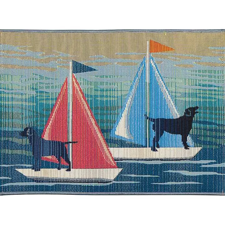 Flash Sale Dogs on Sailboats Indoor/Outdoor Rug, 3x4 Outdoor Rugs