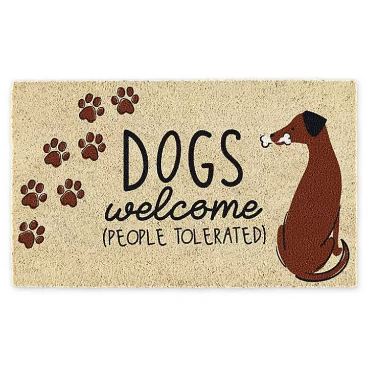 Online Dogs Welcome People Tolerated Doormat Doormats