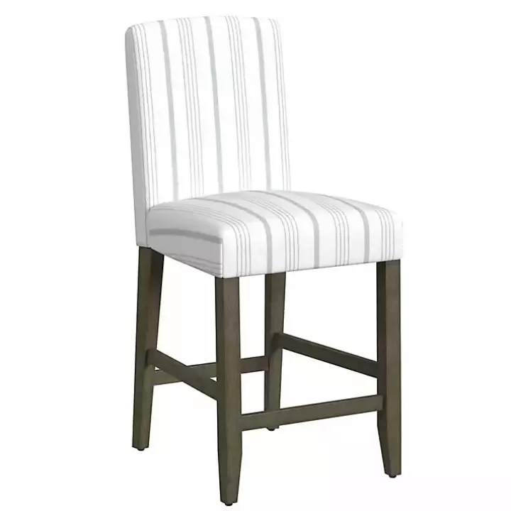 Discount Dove Gray Striped Upholstered Bar Stool Bar Stools & Counter Height Stools