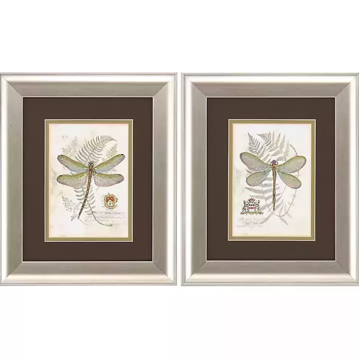 Fashion Dragonfly Silver Framed Art Prints, Set of 2 Framed Art