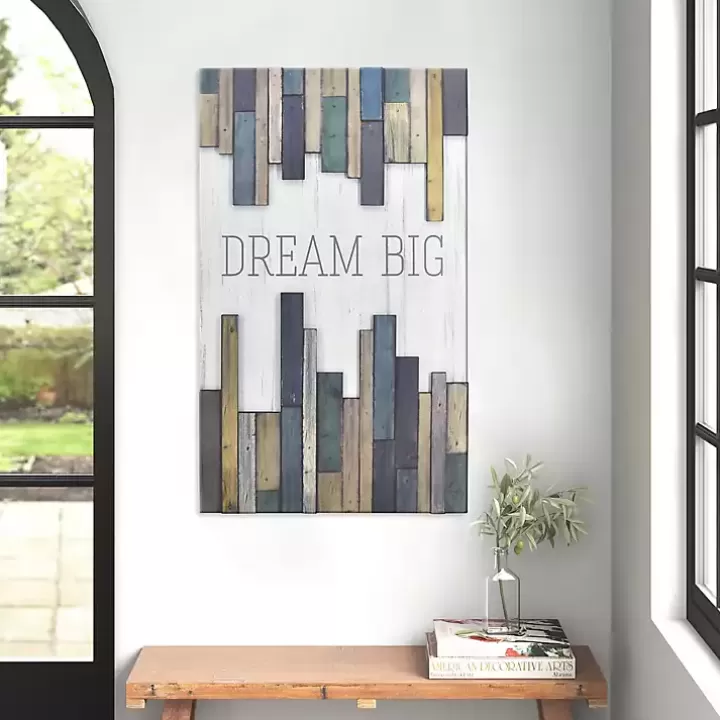 Cheap Dream Big Wood Slat Wall Plaque Wall Quotes & Signs