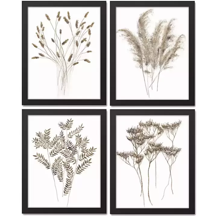 Sale Dried Florals 4-pc. Framed Canvas Art Print Set Canvas Art