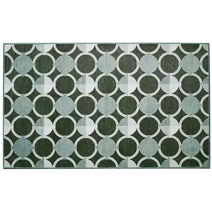 New Dula Sage Green Washable Area Rug, 3x5 Area Rugs