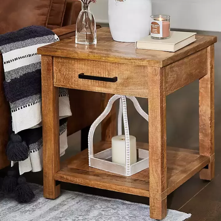 Flash Sale Easton Mango Wood Side Table Accent & End Tables