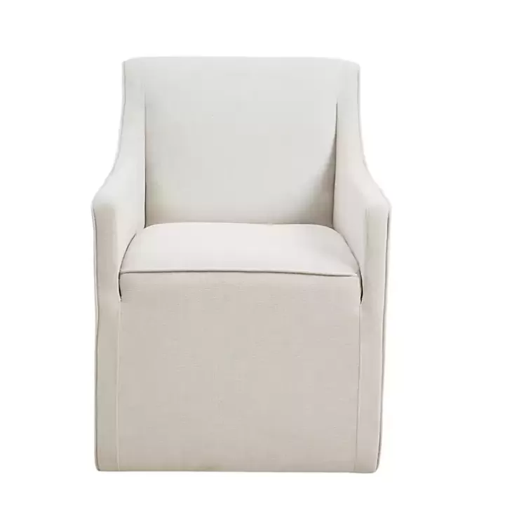 Store Elaine Cream Upholstered Skirted Dining Chair Dining Chairs