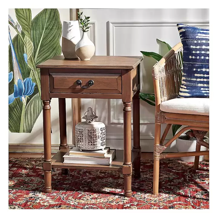 Outlet Emory Natural Single Drawer Accent Table Accent & End Tables