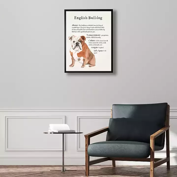 Fashion English Bulldog Facts Framed Wall Plaque Wall Quotes & Signs